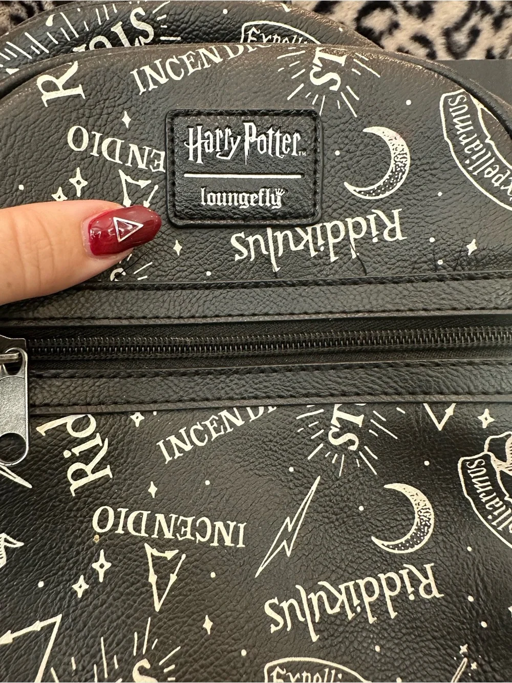 Loungefly Black Harry Potter Script Mini Backpack